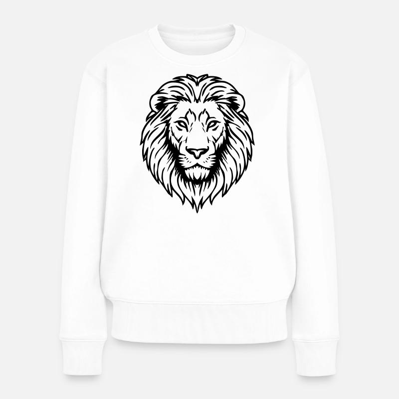 illustration de lion - Pull Premium bio Femme - blanc