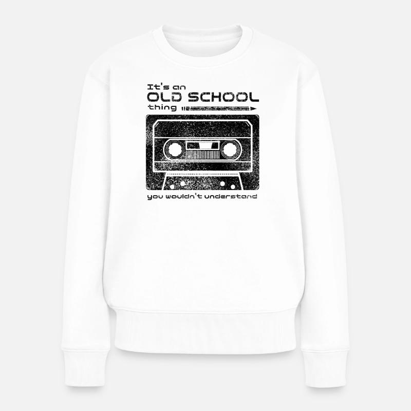 Old School Tape Trick - Frauen Premium Bio Pullover - Weiß