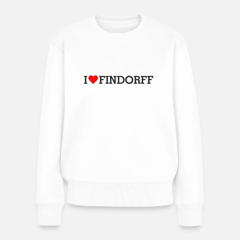 I LOVE BREMEN FINDORFF B - Frauen Premium Bio Pullover - Weiß