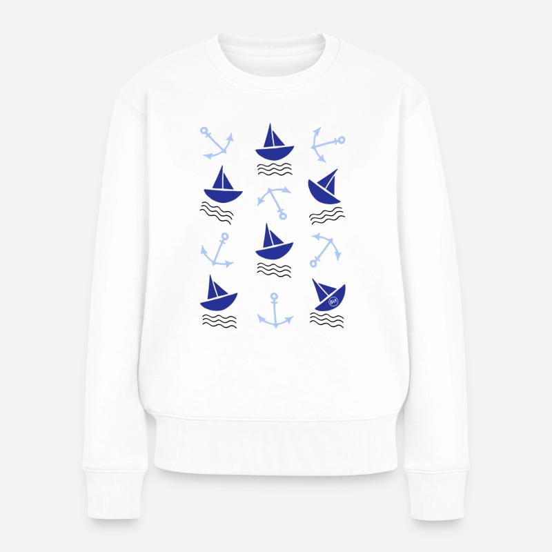 *BAM* be_maritim - Frauen Premium Bio Pullover - Weiß