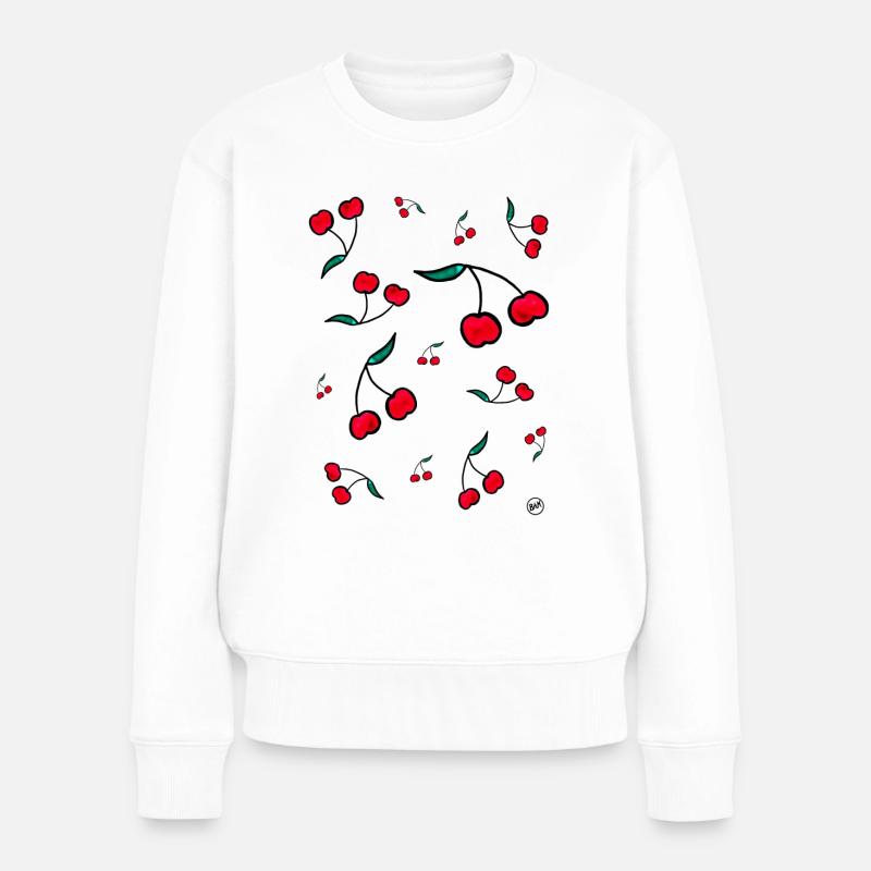 *BAM* be_cherry - Frauen Premium Bio Pullover - Weiß