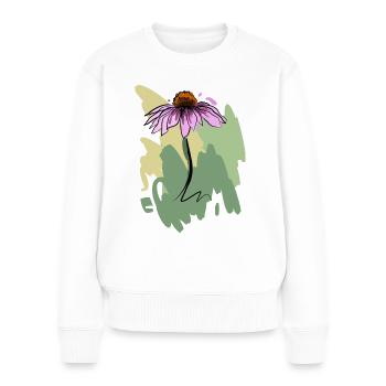 Chapeau de soleil rose - Pull Premium bio Femme - blanc - Devant - Julia (174cm)