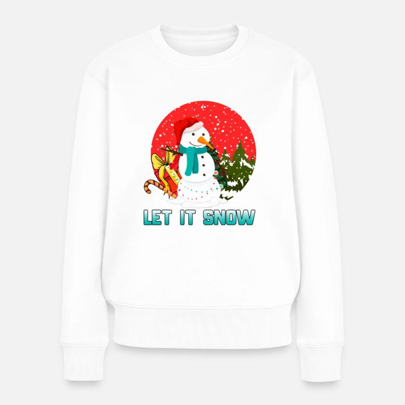 Let It Snow - Frauen Premium Bio Pullover - Weiß