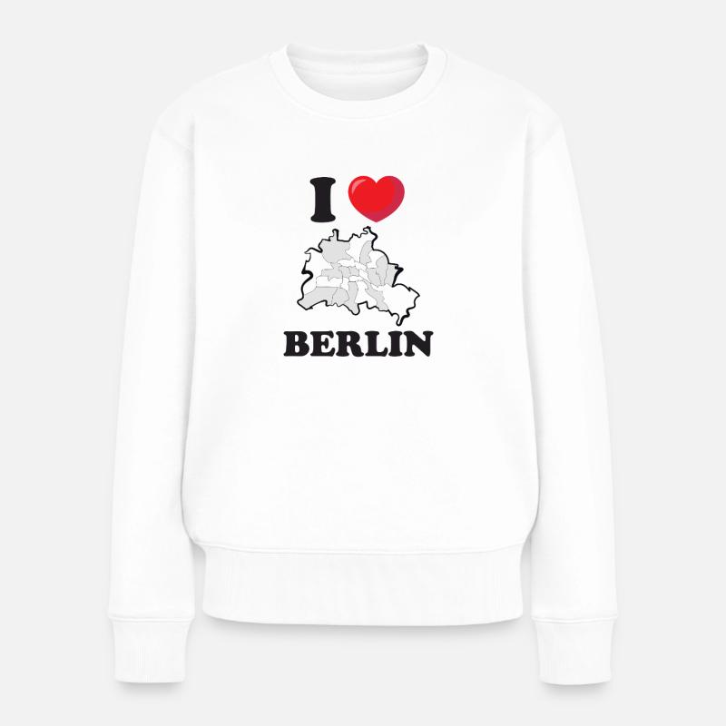 I Love Berlin – Hauptstadtliebe - Frauen Premium Bio Pullover - Weiß