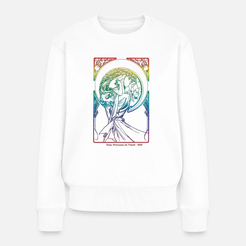 Alfons Mucha - Pull Premium bio Femme - blanc