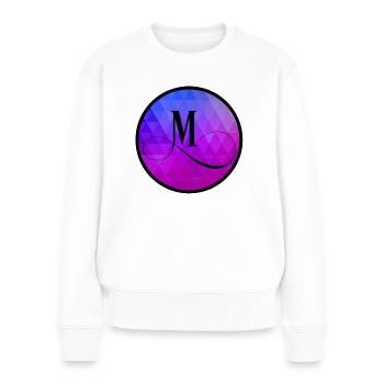 M Buchstabe Alphabet - Frauen Premium Bio Pullover - Weiß - Vorne - Julia (174cm)