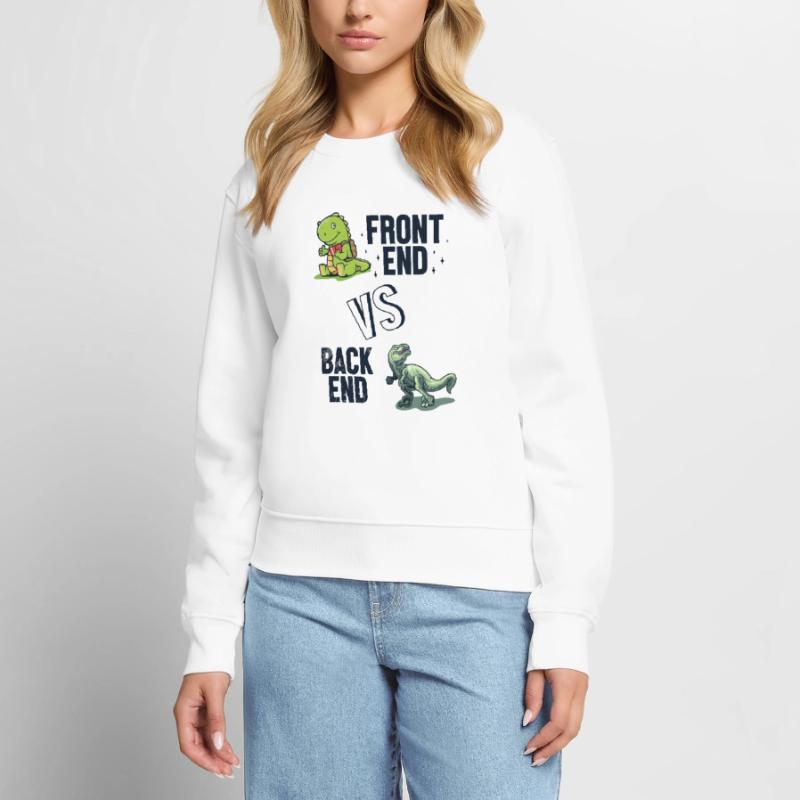 Frontend vs. Backend Developer Full Stack Women's Premium Organic Jumper
