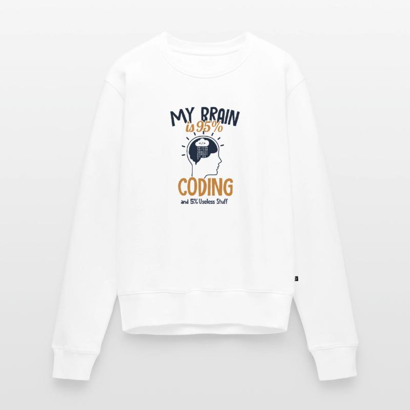 My Brain is 95% Coding Full Stack Coder Software Women's Premium Organic Jumper