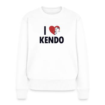 I love Kendo Kata Kenjutsu Japanischer Samurai - Frauen Premium Bio Pullover - Weiß - Vorne - Julia (174cm)