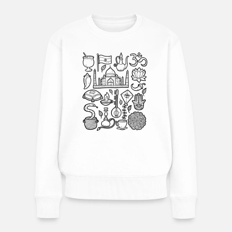 Indien - Frauen Premium Bio Pullover - Weiß