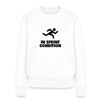 In Sprint Condition - Frauen Premium Bio Pullover - Weiß - Vorne - Julia (174cm)