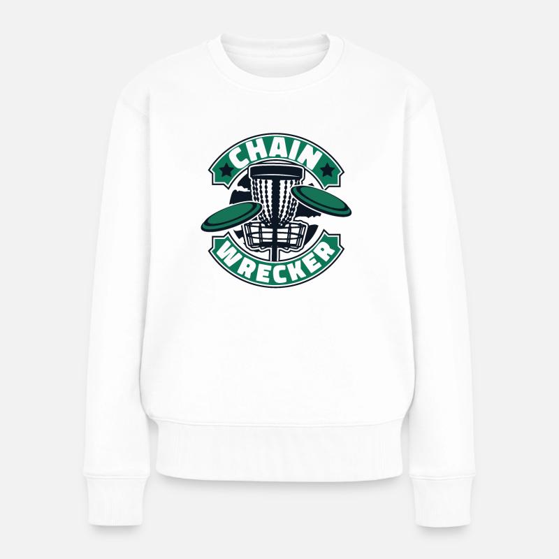 Chain Wrecker Frisbee Golf Korb Scheibe Disc - Frauen Premium Bio Pullover - Weiß