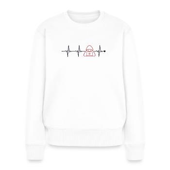 Hacker Heartbeat Phishing Sniffer Social - Pull Premium bio Femme - blanc - Devant - Julia (174cm)
