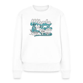 Whale Hello There Blue Beluga Cachalot Whale - Women's Premium Organic Jumper - white - Front - Julia (174cm)