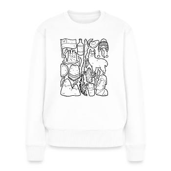 Chile - Frauen Premium Bio Pullover - Weiß - Vorne - Julia (174cm)