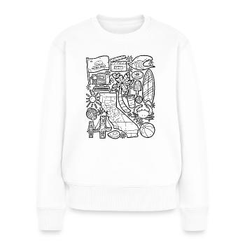 Kalifornien - Frauen Premium Bio Pullover - Weiß - Vorne - Julia (174cm)
