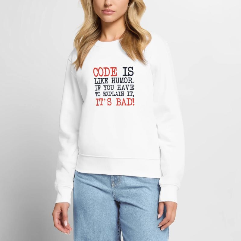 Code Explanation Developer Softwareentwickler Frauen Premium Bio Pullover