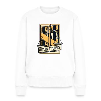 Ich bin ein zukünftiger Anwalt Rechtswissenschaften Juristische Fakultät - Frauen Premium Bio Pullover - Weiß - Vorne - Julia (174cm)
