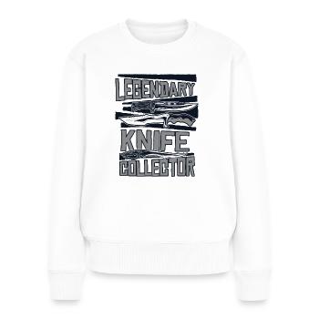 Legendäres Metzgermesser Restaurierung Liebhabermesser - Frauen Premium Bio Pullover - Weiß - Vorne - Julia (174cm)
