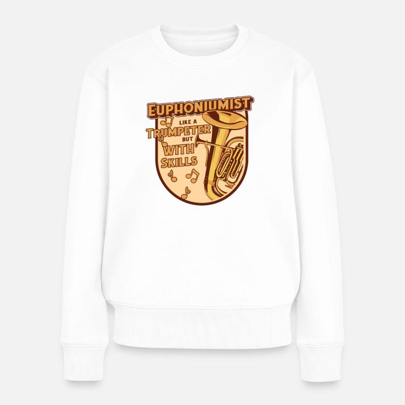 Euphonist wie ein Trompeter, aber mit Können - Frauen Premium Bio Pullover - Weiß