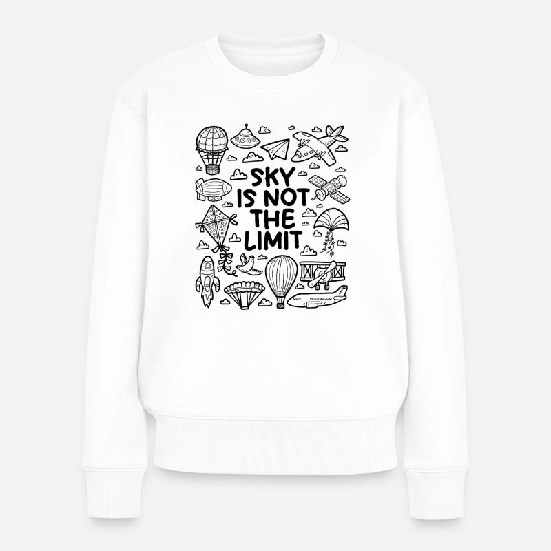 Der Himmel ist nicht das Limit - Frauen Premium Bio Pullover - Weiß