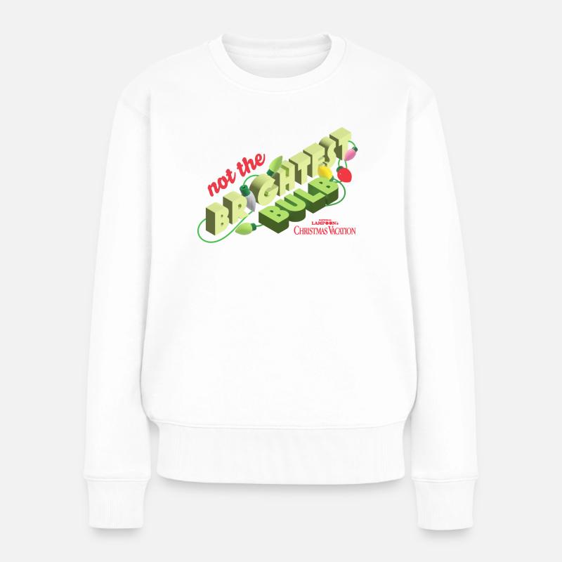 Schöne Bescherung Nicht Die Hellste Birne Witzig - Frauen Premium Bio Pullover - Weiß