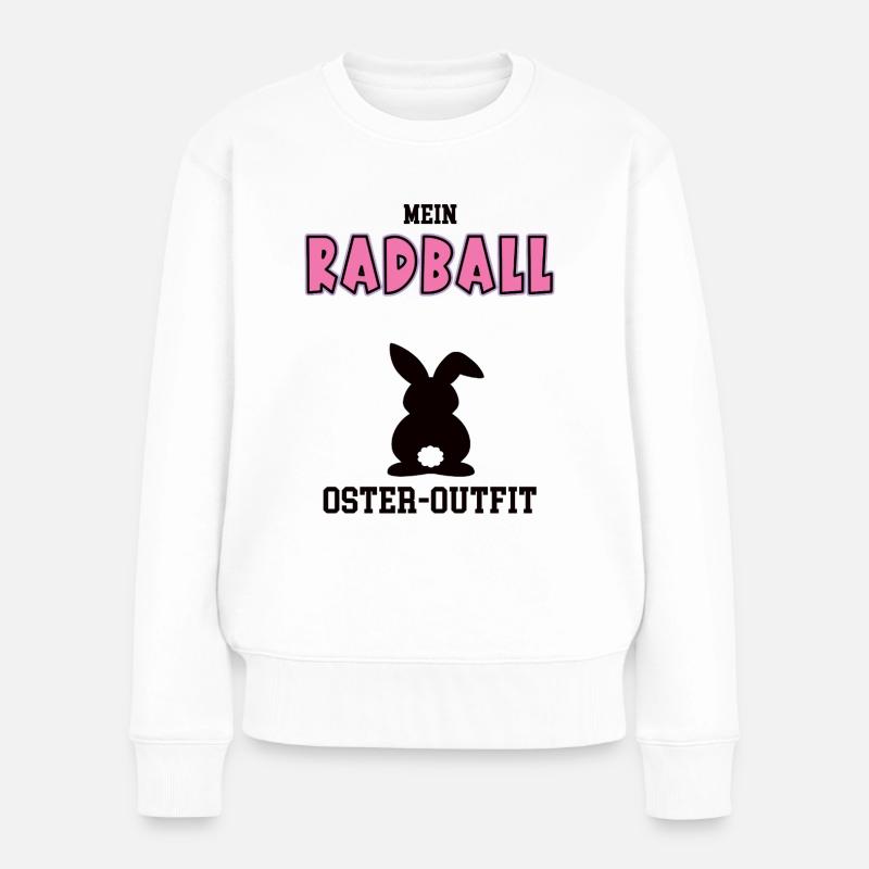 Radball Oster Outfit Ostergeschenk Radballerin - Frauen Premium Bio Pullover - Weiß