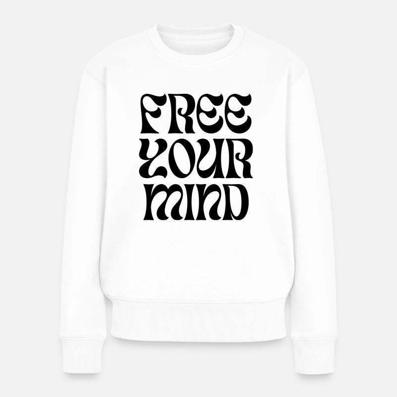 FreeYourMind - Frauen Premium Bio Pullover - Weiß