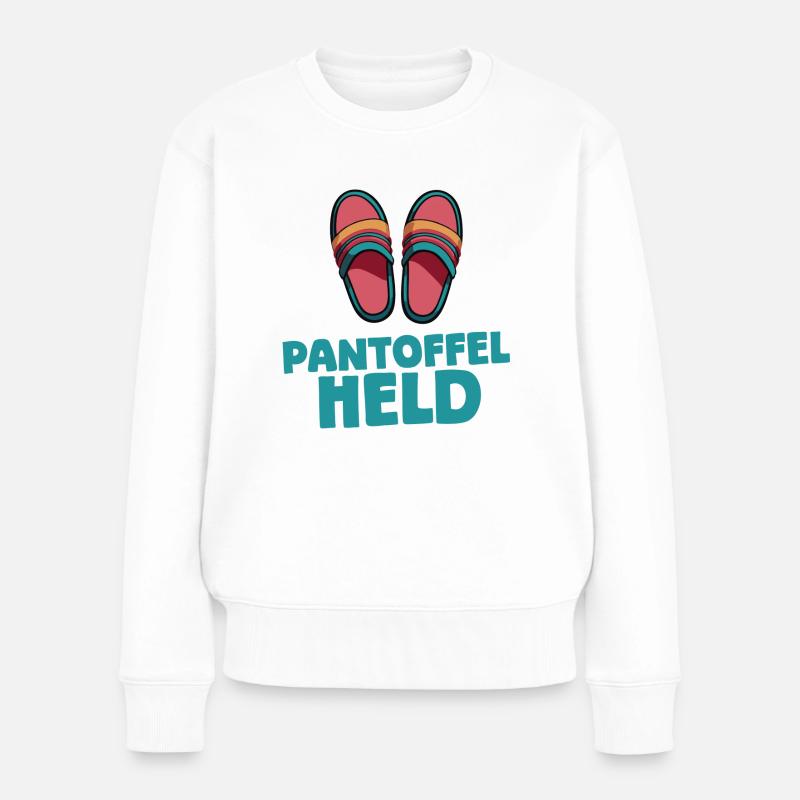 Pantoffelheld - Frauen Premium Bio Pullover - Weiß