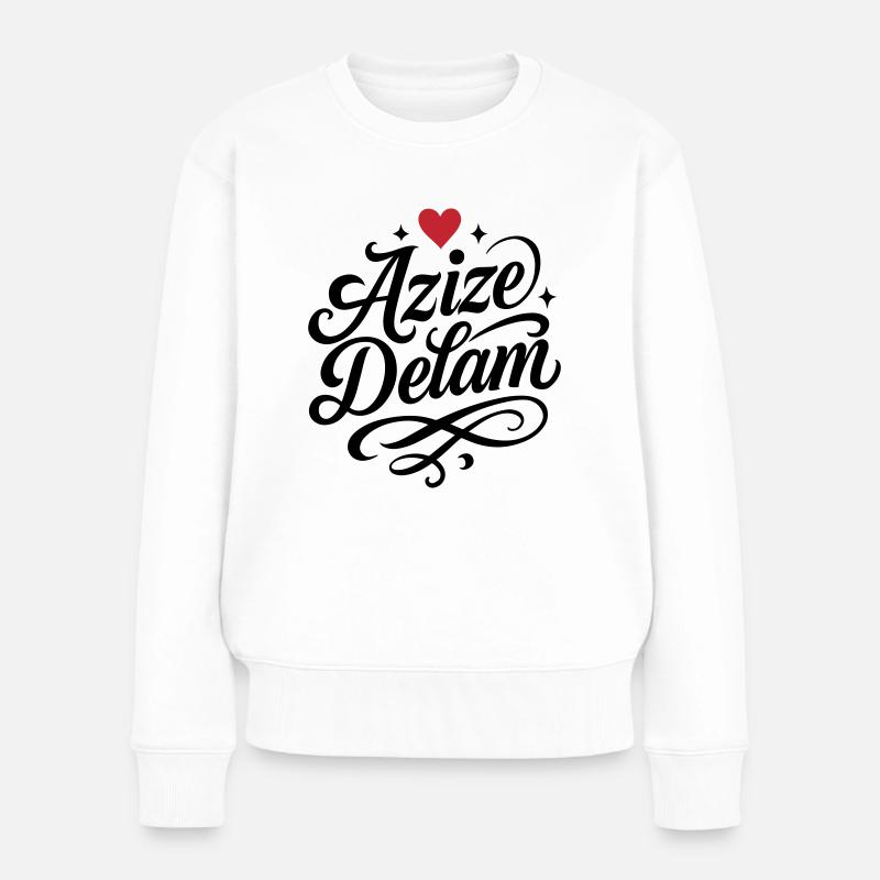 Azize Delam Persisch Iran - Frauen Premium Bio Pullover - Weiß