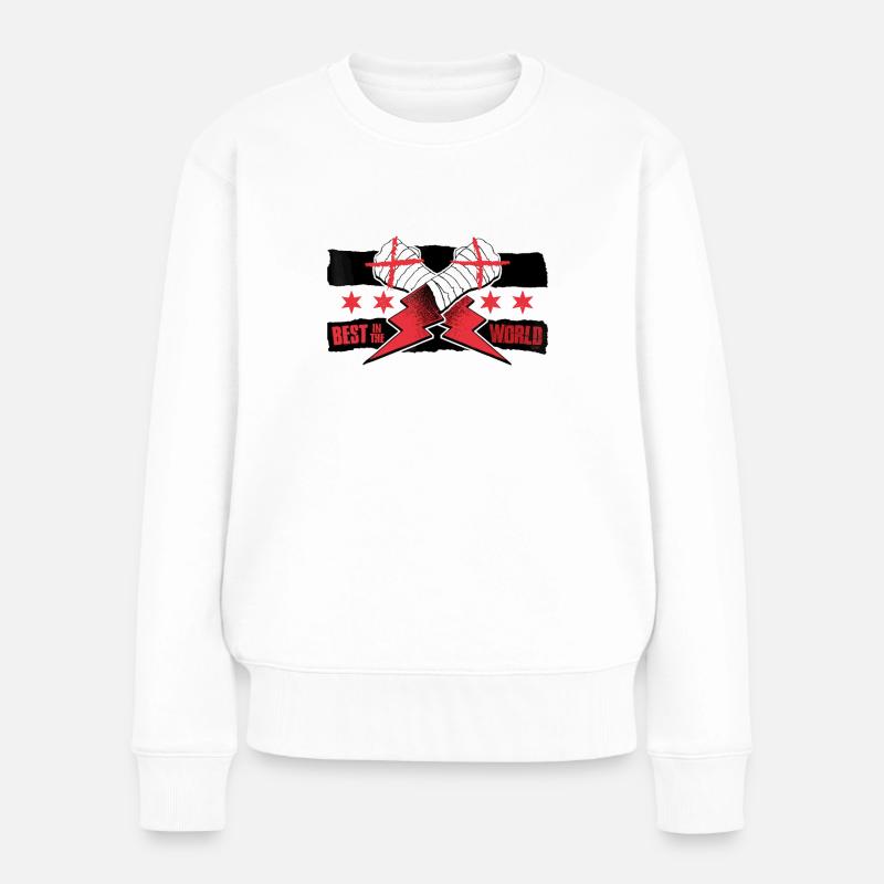 aew cm punk - Pull Premium bio Femme - blanc