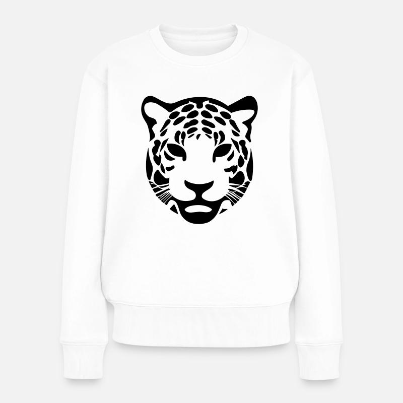 Leopard - Frauen Premium Bio Pullover - Weiß