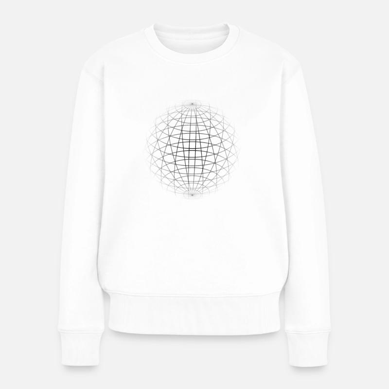 cooles, zum Rand hin verschwindendes Design. - Frauen Premium Bio Pullover - Weiß