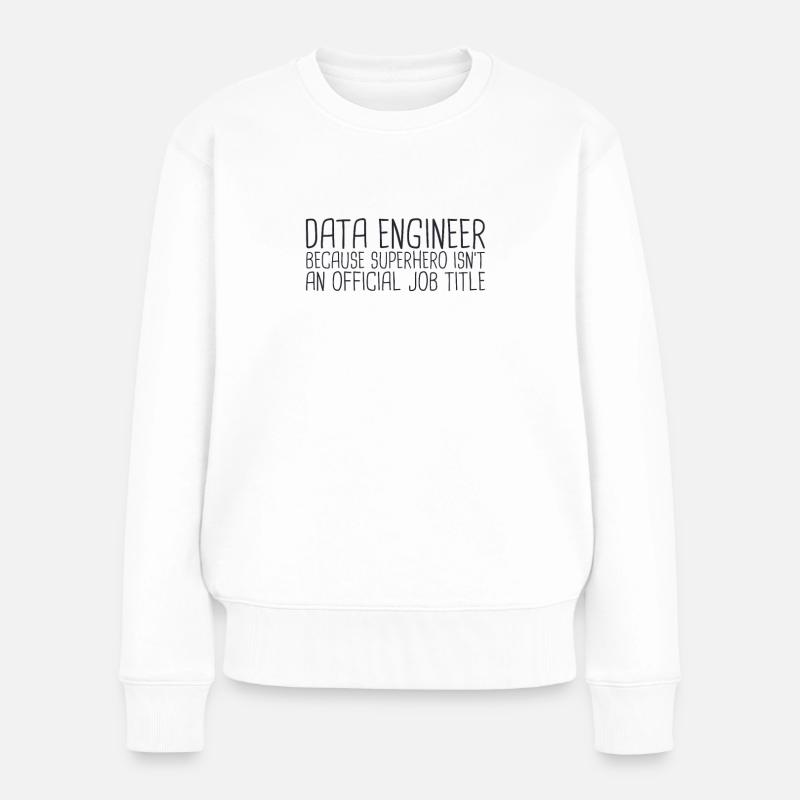 « Ingénieur de données Super-héros | Scientifique des données » - Pull Premium bio Femme - blanc