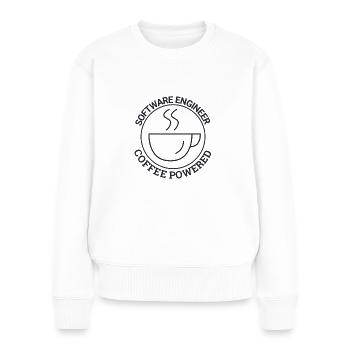 "Software Engineer Coffee | Programming" - Women's Premium Organic Jumper - white - Front - Julia (174cm)