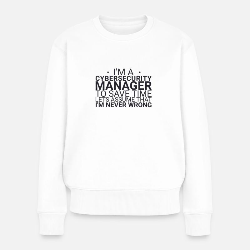 « Gestionnaire de cybersécurité | du temps Cybersécurité » - Pull Premium bio Femme - blanc