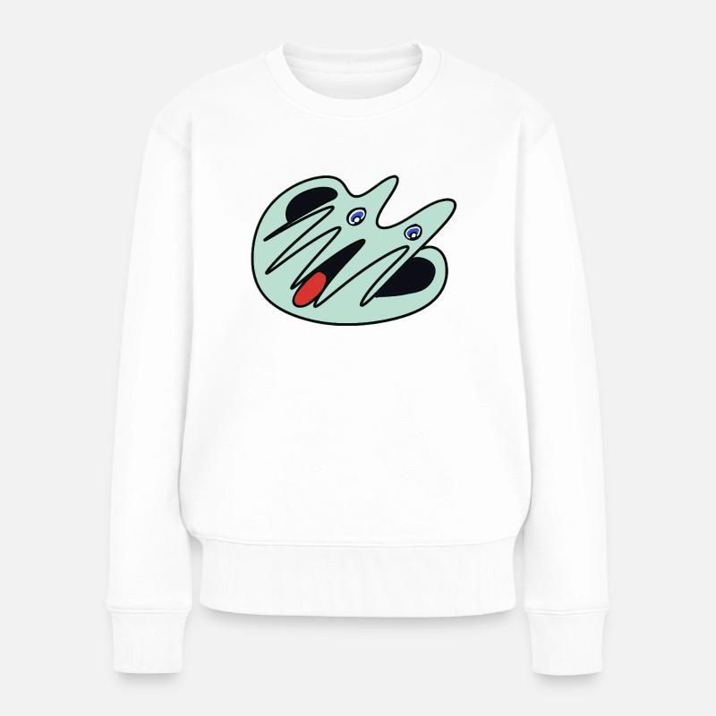 Comic-Geist-smag - Frauen Premium Bio Pullover - Weiß