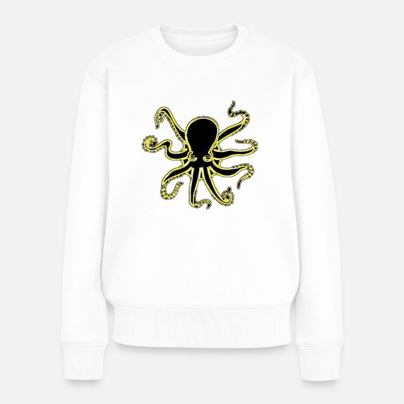 NEON OCTOPUS - Pull Premium bio Femme - blanc