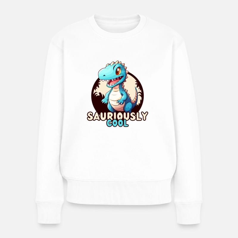 Dinosaurier - SAURIOUSLY Cool - Frauen Premium Bio Pullover - Weiß