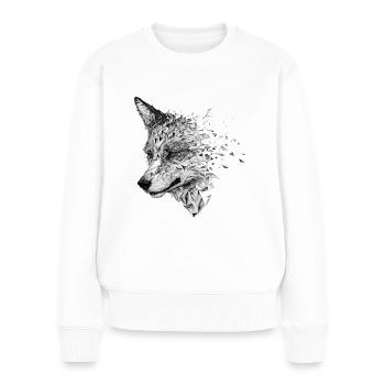 Fuchs Fuchsmotiv Tiere Geschenk Kunst Tiermotiv - Frauen Premium Bio Pullover - Weiß - Vorne - Julia (174cm)
