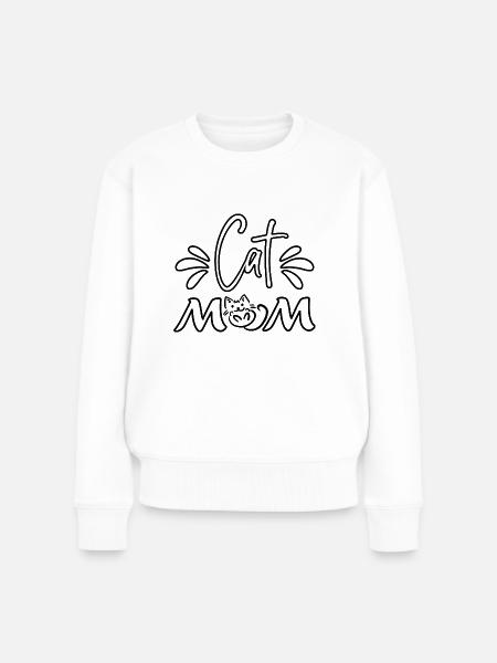 Katze Mama Mamas Katze Mama Katze - Frauen Premium Bio Pullover - Weiß