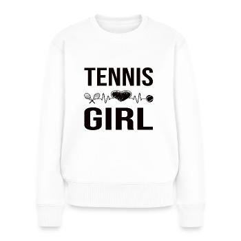 Tennis Girl Tennis Fille Idée cadeau - Pull Premium bio Femme - blanc - Devant - Julia (174cm)