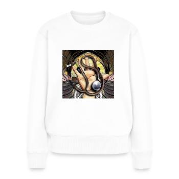 Doktor Ikonographie - Frauen Premium Bio Pullover - Weiß - Vorne - Julia (174cm)
