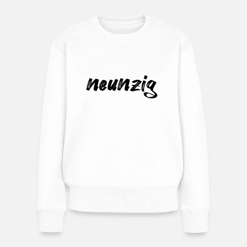 Neunzig Schriftzug - Frauen Premium Bio Pullover - Weiß
