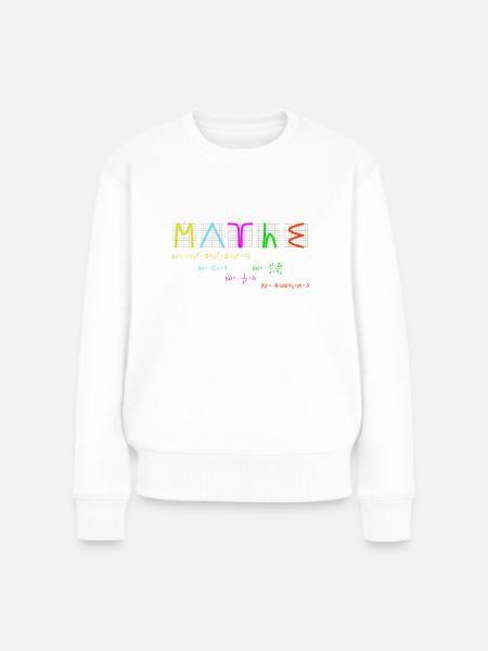 Mathe mit Funktionen bunt - Frauen Premium Bio Pullover - Weiß