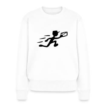 Postbote Zusteller Kurier Briefträger Geschenkidee - Frauen Premium Bio Pullover - Weiß - Vorne - Julia (174cm)