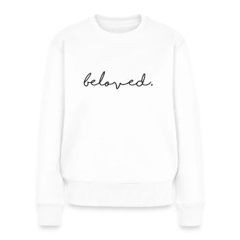 beloved - Frauen Premium Bio Pullover - Weiß - Vorne - Julia (174cm)