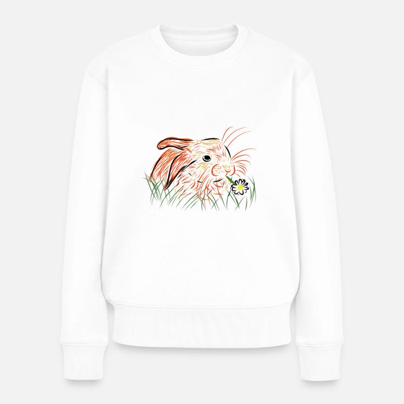 Kaninchen - Frauen Premium Bio Pullover - Weiß