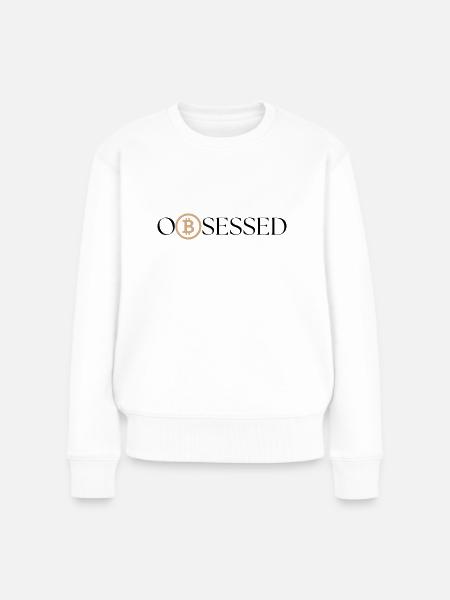 Bitcoin Obsessed - Frauen Premium Bio Pullover - Weiß