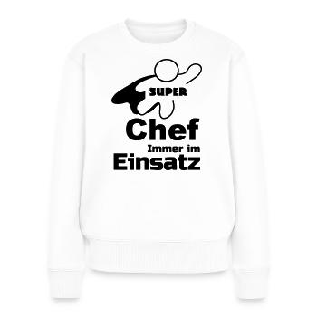 Super Chef Geschenk - Frauen Premium Bio Pullover - Weiß - Vorne - Julia (174cm)